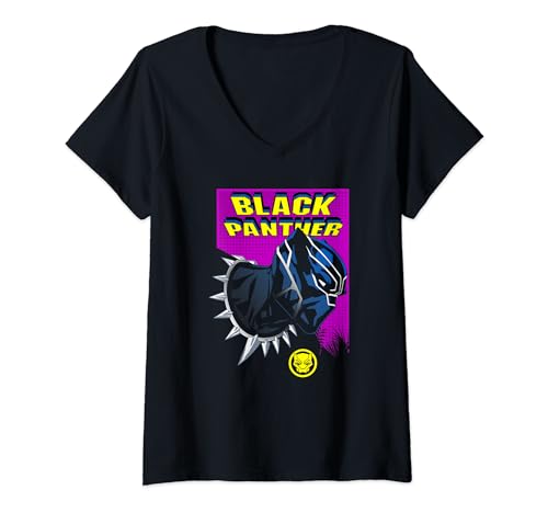 T-shirt Black Panther Marvel Avengers col V cadeau idéal pour fan de comics