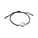 Produktbild Claro Schmuck Freundschaftsarmband Blume des Lebens Sterling Silber,verstellbar 19cm - 21cm, Schwarz