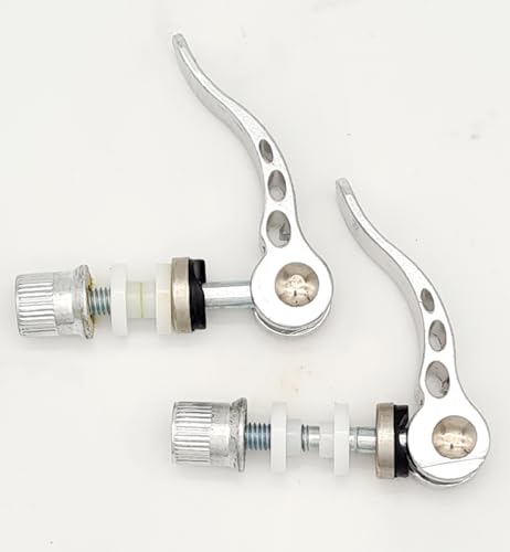 M6 x 55 mm de liberación rápida para bicicleta (2 unidades), color plateado