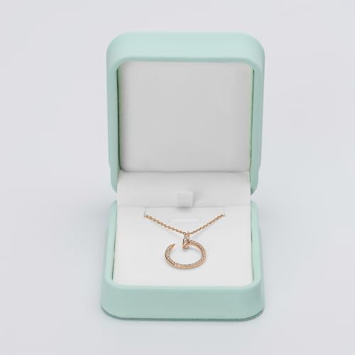 Leather Necklace Box Necklace Gift Box Pendant Case Long Chain Display Storage Case (Mint Green)