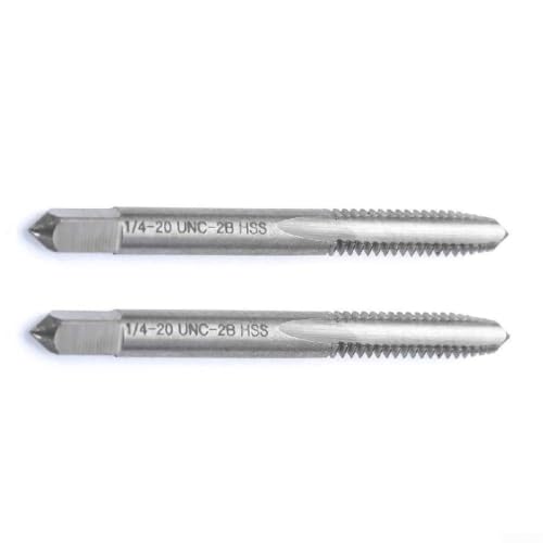 Image of 2pcs HSS 1420 UNC2B Right Hand Thread Taps Featuring Straight Flute For Use With Metal And Hard Materials Requiring Accurate Threads