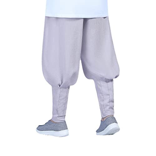 QIEZI Men Casual Zen Monk Summer Pants