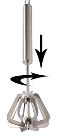 Power Free Semi Automatic Stainless Steel Hand mixer Egg Beater Lassi/Butter Milk Maker/Mixer Hand Blender -2Nos