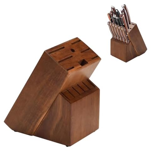 Wood Kitchen Knife Block, Universal Kitchen Knife Holder Kitchen Knife Storage Rack 14 Piece Knife Holder Cover