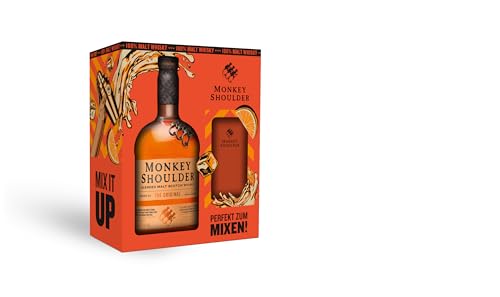Monkey Shoulder Blended Malt Scotch Whisky, 70cl – Geschenkset mit Longdrinkglas