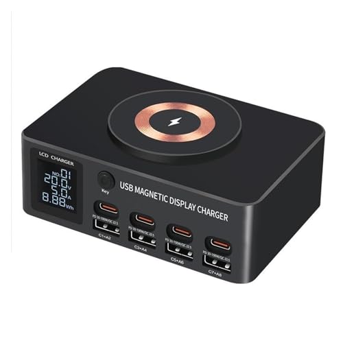 140W USB PD ���C�����X�[�d��[�d�X�e�[�V���� 8 �|�[�g QC3.0 LCD �f�B�X�v���C ���L���݊���