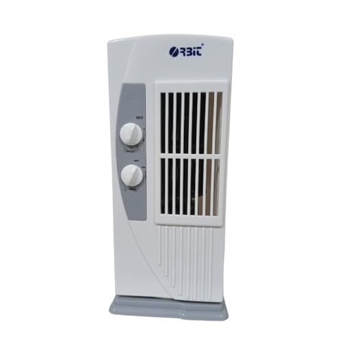 White and Grey Tower Fan - Multipurpose Portable Oscillating Mini Table Fan - 3 speeds, Portable Desktop Fan, 1 year warranty