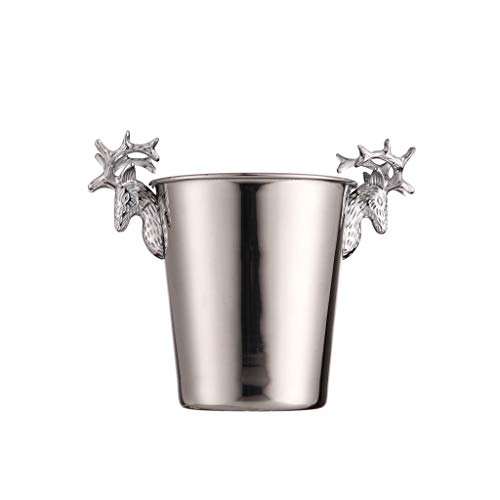 MIIKHI Cubitera de hielo portátil de acero inoxidable para hotel, vino, champán, bebidas, actividades de fiesta y camping, kits de cubos de hielo