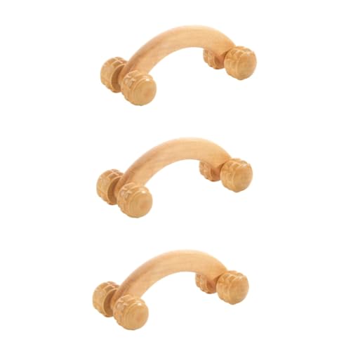 BUTIFULSIC 3pcs Muscle Roller Stick Massager Hand Held Massager for Arm Back Leg Neck Wood Massage Tool