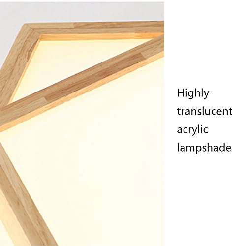 Lampe de plafond bois géométrique 52cm pour éclairage chaleureux - 5