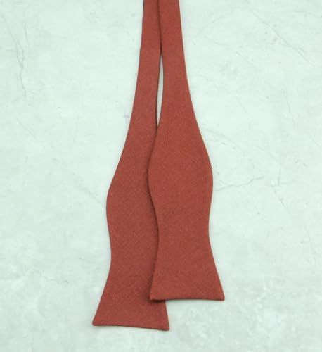 Image of Mens Solid Linen Ties - Slim Pattern Necktie for Men Wedding Groomsmen