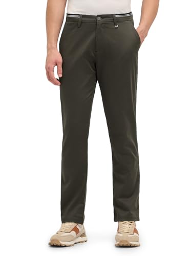 Image of Men's Grey Cotton Straight Fit Casual Trouser