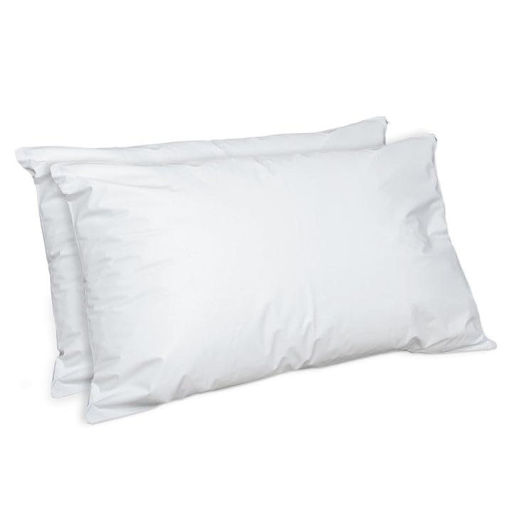 Water Resistant PVC Pillowcase 2pcs, Zipped and Wipe Clean Pillow Protector