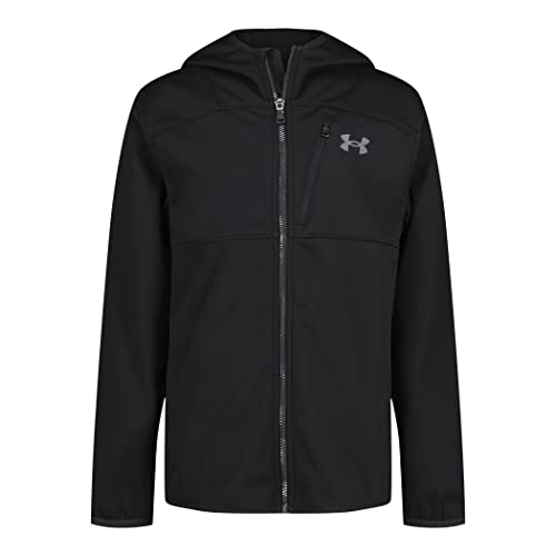 Image of Under Armour Boys Sim Softshell Hooded Jacket, Full Zipper Closure, Lightweight & Water-resistant