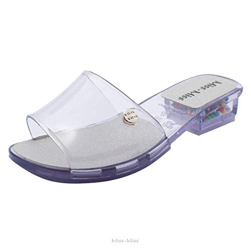 Sandália Tamanco Feminino Infantil Acrilico Miss Miss cor:Transparente;tamanho:33/34