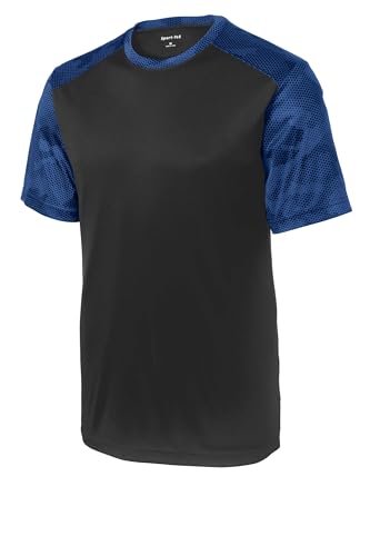 SPORT-TEK CamoHex Colorblock Tee | Athletic T-Shirt for Men & Women, Stylish Workout Top for Gym & Casual Fashion3