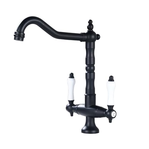 Grifo vintage de baño negro que soluciona la falta de espacio 6