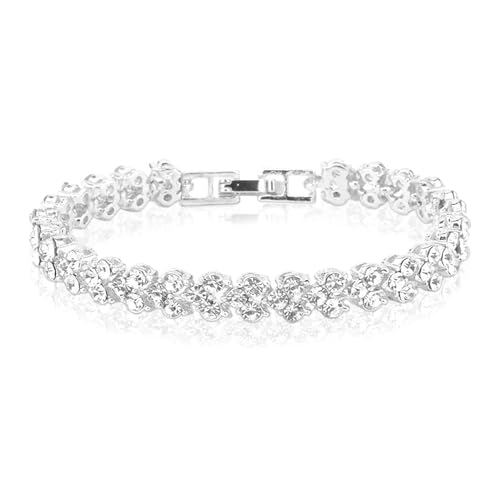 Fascino elegante: Braccialetto Di Diamanti realizzato in lega resistente, questo moderno braccialetto di vanta una finitura lucida che non sbiadisce facilmente. Il suo design raffinato ed elegante aggiunge un tocco di raffinatezza a qualsiasi outfit, rendendolo l'aggiunta perfetta alla tua collezione di gioielli.