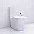Aonlee Elongated One Piece Toilet White With Golden Button, Porcelain Skirted Design, Dual Flush 1.6/1.1 Gal, UF Soft-Close Elongated Seat Quick-Release, Easy Clean For Modern Bathroom