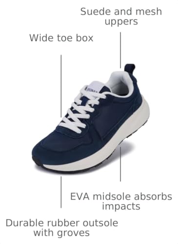 Image of BRONAX Women Wide Toe Box Athletic Casual Shoes Classic Design Sneakers S75