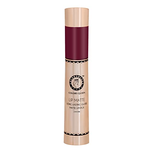Image of Colors Queen 2 in 1 Matte Lipstick | Lip Matte | Long Lasting Gloss, Waterproof, Non Transferable | (08 - Bright Red, 8 Gram)