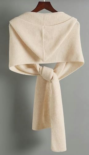 Women's 3-in-1 Knitted Hooded Shawl Faux Cashmere Winter Scarf Hat Neck Warmer Oversized Warm Sweater Wrap 2025 Accessory2