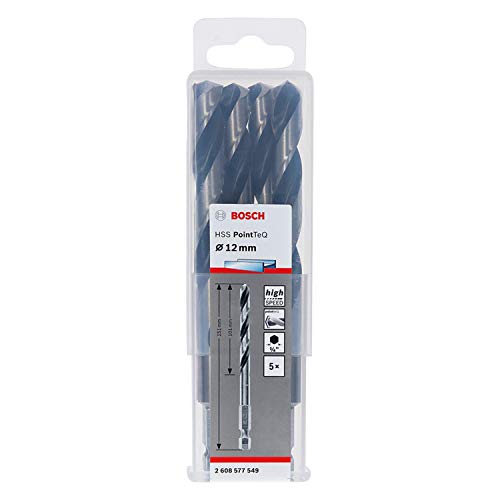 Bosch Professional 10x Foret Hexagonal HSS PointTeQ (pour métaux, Ø : 12,0 mm, longueur totale : 151 mm, emmanchement hexagonal de ¼", accessoires pour visseuse à percussion et perceuse-visseuse)