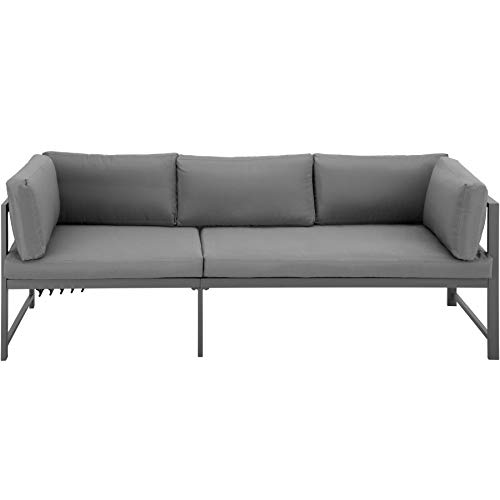 TecTake-403903-Conjunto-de-Muebles-de-Exterior-Sofa-esquinero-para-el-Patio-y-Mesa-con-Estructura-de-Aluminio-Inoxidable-Mobiliario-de-jardin