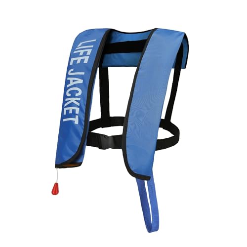 Chalecos salvavidas inflables automáticos sin cilindro, fuerte ayuda profesional de 150 n, con chaleco traqueal y kayak, playa, snorkel, azul oscuro
