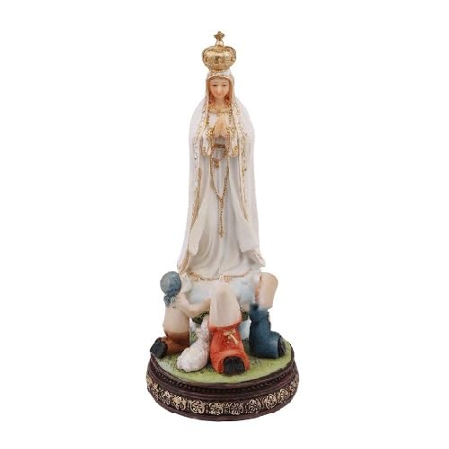 JOSUR Catholic Our Lady Of Fatima Statue Virgin Mary Sculpture Figure, For Home Tabletop Catholic Decoration Ornament 25cm 9.8inch