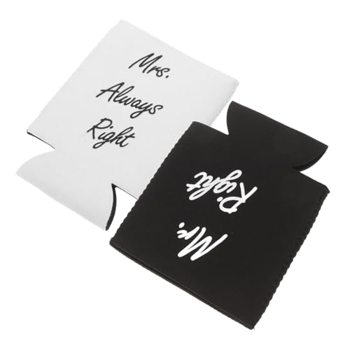 Zerodeko 2-piece Wedding Can Cooler Set Neoprene Beverage Sleeves for Beer Soda Wine Ice Bottle Covers Insulated Can Insulators for Holiday Events