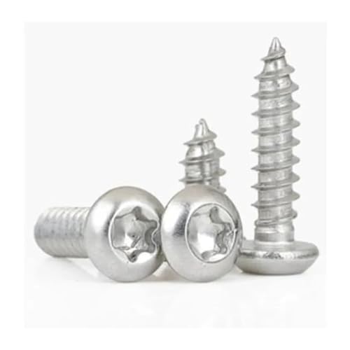 10〜100個 M2 2.6 M3 M4 M5 M6 6ローブトルクス丸型なべ頭セルフタッピングネジ 304ステンレススチール木ネジ QAICHFKS(M2X10 (100pcs))