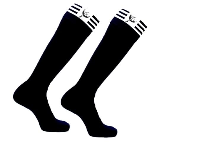 KOELWomens Thigh High Over the Knee Socks with Stripes & Fold Down Top - For Men, Women, Boys & Girls