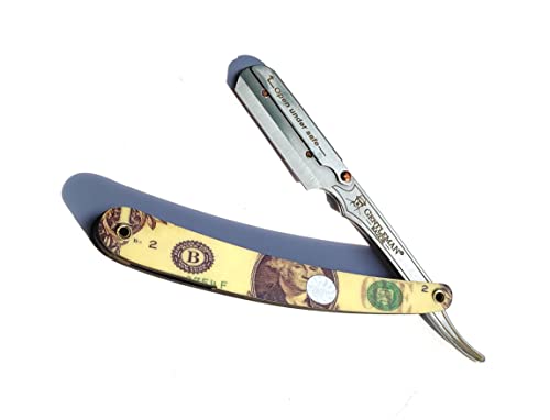 Image of Gentleman Razor 3D Dollar Printed Stainless Steel Straight Edge Barber Razor For Men (FREE Blade Inside)