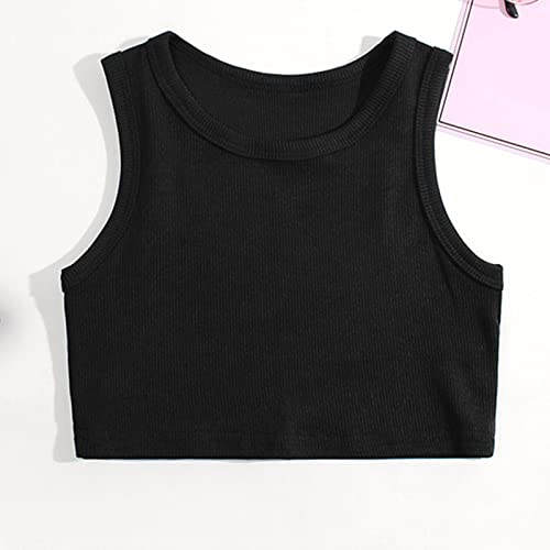 Generic Toddler Kids Girls Dance Tank Top Racerback Crop Tank Top Sleeveless Sports Dance Top Solid2