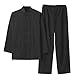 Lawnrden Martial Arts Pants, Kung Fu Uniform, Breathable Cotton Martial Arts Pants and Long Sleeved Shirt Chinese Traditional Tai Chi Uniform with Standing Collar and Buckle, for Unisex, 2XL