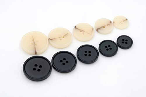 20Pcs Craft Buttons Resin Snaps 4 Holes Sewing Round For Blazer Shirts Clothes Diy Accessories (18Mm, Beige) #TOP1