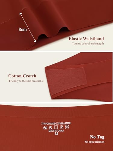 Thongs for Women High Waisted Sexy Seamless Underwear Comfortable Breathable Panties 5 Pack4