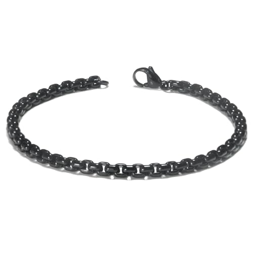 TruTi Black Titanium 4MM Box Link Bracelet
