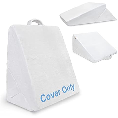 Bed Wedge Pillow - Multipurpose Adjustable Leg Support Pillow Replacment Cover - White, 24x22x12In (Pillow Not Included) Cover