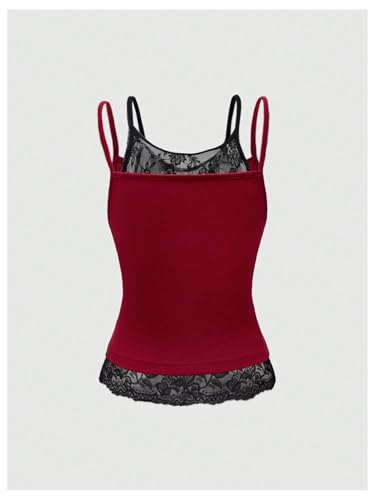 SOLY HUX Women's Y2k Gothic Graphic Cami Top Lace Trim Spaghetti Strap Camisole Crop Tops2