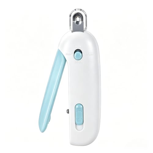 Cat Nail Clipper & Pet Trimmer: 4 Adjustable Safety Guards, Round Hole Blade, Removable Anti-Splatter Debris Catcher, Built-in Nail File, Beginner Friendly for Indoor Cats Kittens Puppies Small Pets