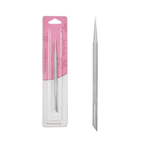 Empujador de cutículas profesional 2 en 1, removedor de cutículas de acero inoxidable, herramienta de cuidado de uñas para manicura, empujador de cutículas con 2 extremos de acero inoxidable,