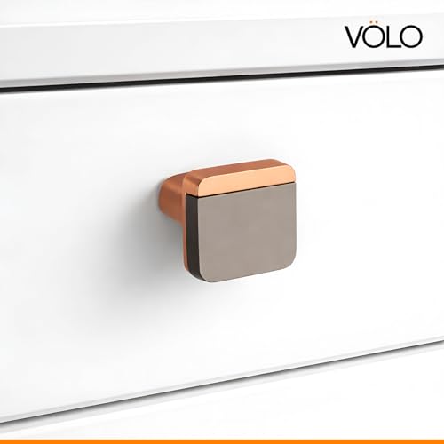 Image of VOLO Rose Gold /Black Satin Cabinet Knob /Wardrobe Door Knobs /Cupboard Drawer Pull Handle /Kitchen Drawer Knob (Knob S-175, 10 Pcs)