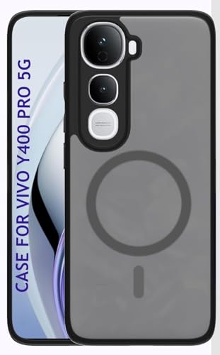 Image of Back Case for Vivo Y400 Pro 5G Smoke Matte Translucent Shockprood PC + TPU Bumper Case with Magnetic Support Shockproof Protection Cover (Vivo Y400 Pro 5g)