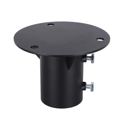 Brida de piso ajustable de acero negro para postes estables 6