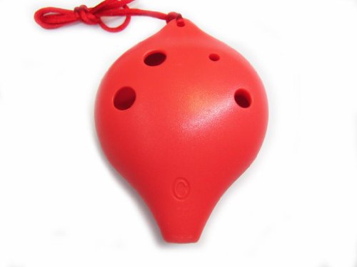 TNG 6 Hole Alto C Plastic Ocarina, Red