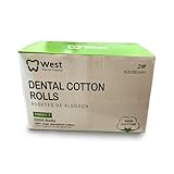 Dental Cotton Rolls Non-Sterile High Absorbent Cotton, Medium/Size 2, 2000 Rolls/Box