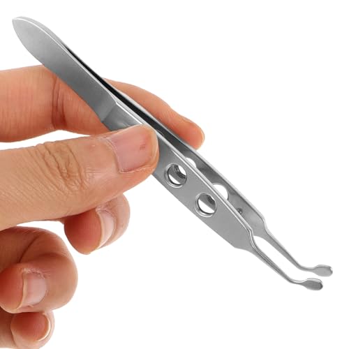 Pinzas de párpados de acero inoxidable punta lisa para cuidado ocular multifuncional profesional 4