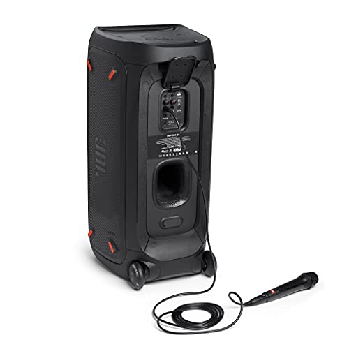 JBL PartyBox 310MC Altavoz inalámbrico portátil Bluetooth con efectos de luces y micrófono, resistente al agua conforme al índice IPX4, hasta 18h de reproducción, negro